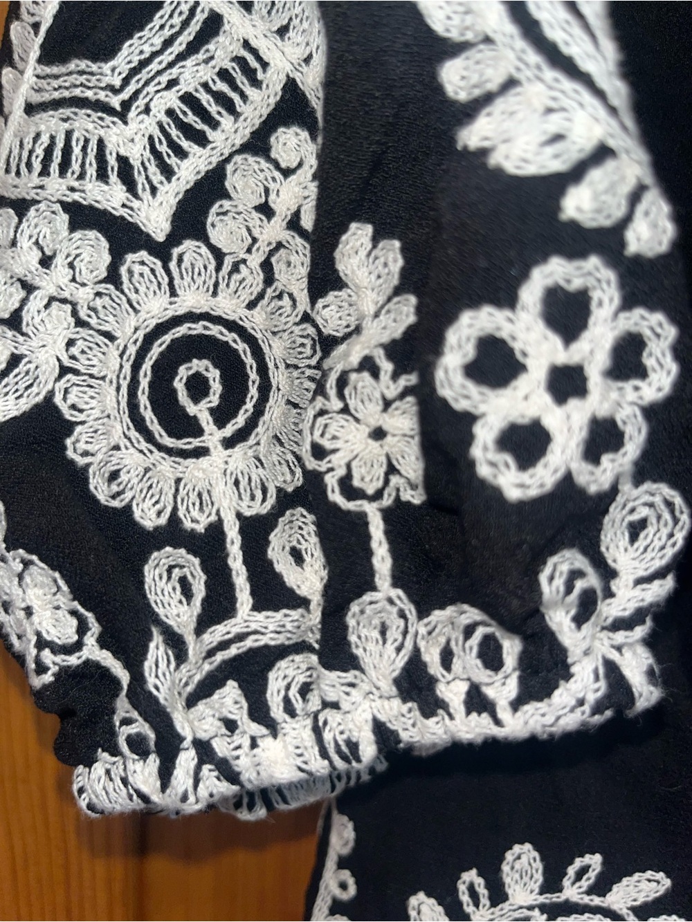 Blooming Jelly Black & White Embroidered V-Neck Swim Cover-Up Dress. NWOT - Picture 12 of 13